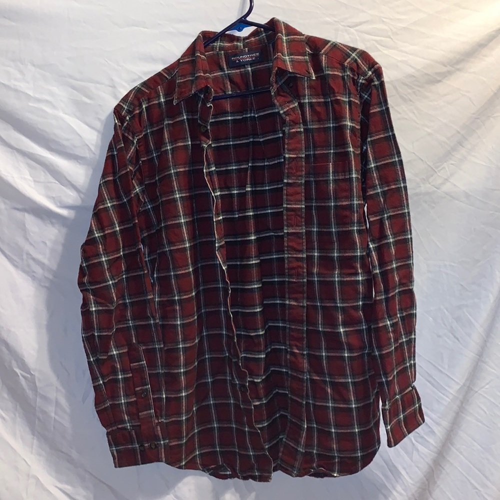 maroon plaid long sleeve